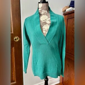 Banana Republic Green/Teal V-Neck Sweater